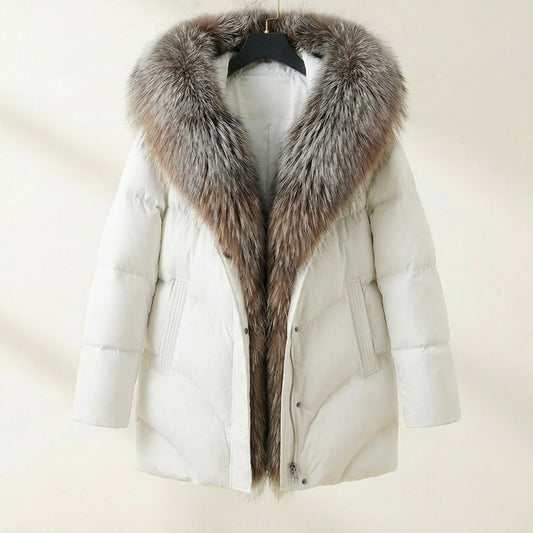 Image of Women's Fur Collar Quilted Puffer Jacket