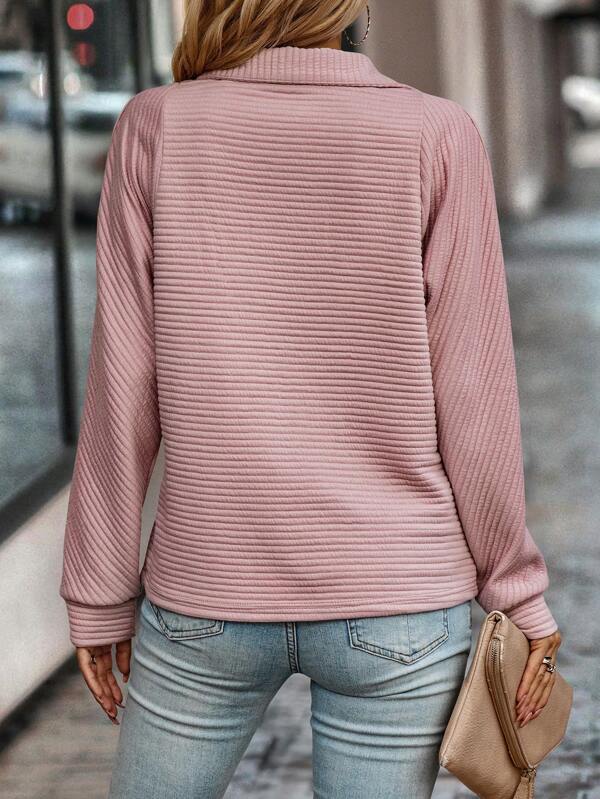 Image of Women's Half Zip Textured Sweater