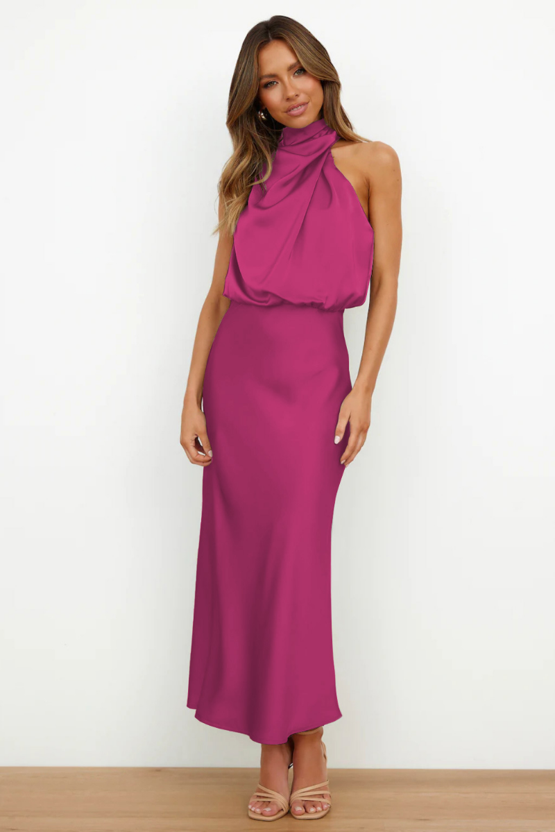 Image of Women's Halter A-Line Midi Dress