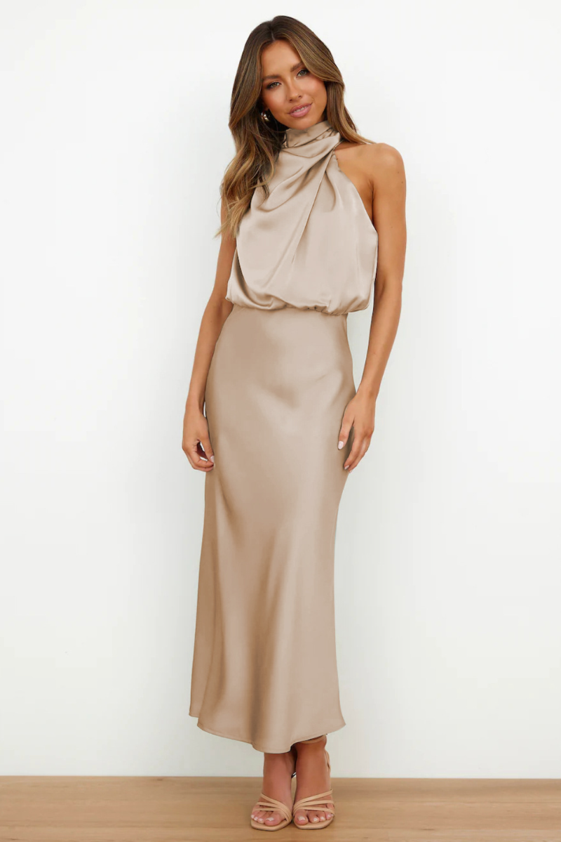 Image of Women's Halter A-Line Midi Dress