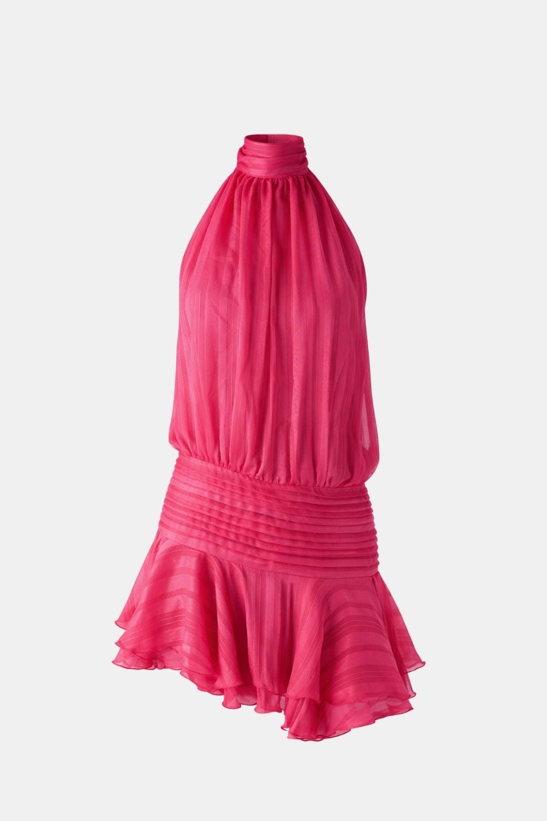 Image of Women's Halter Backless Chiffon Mini Dress