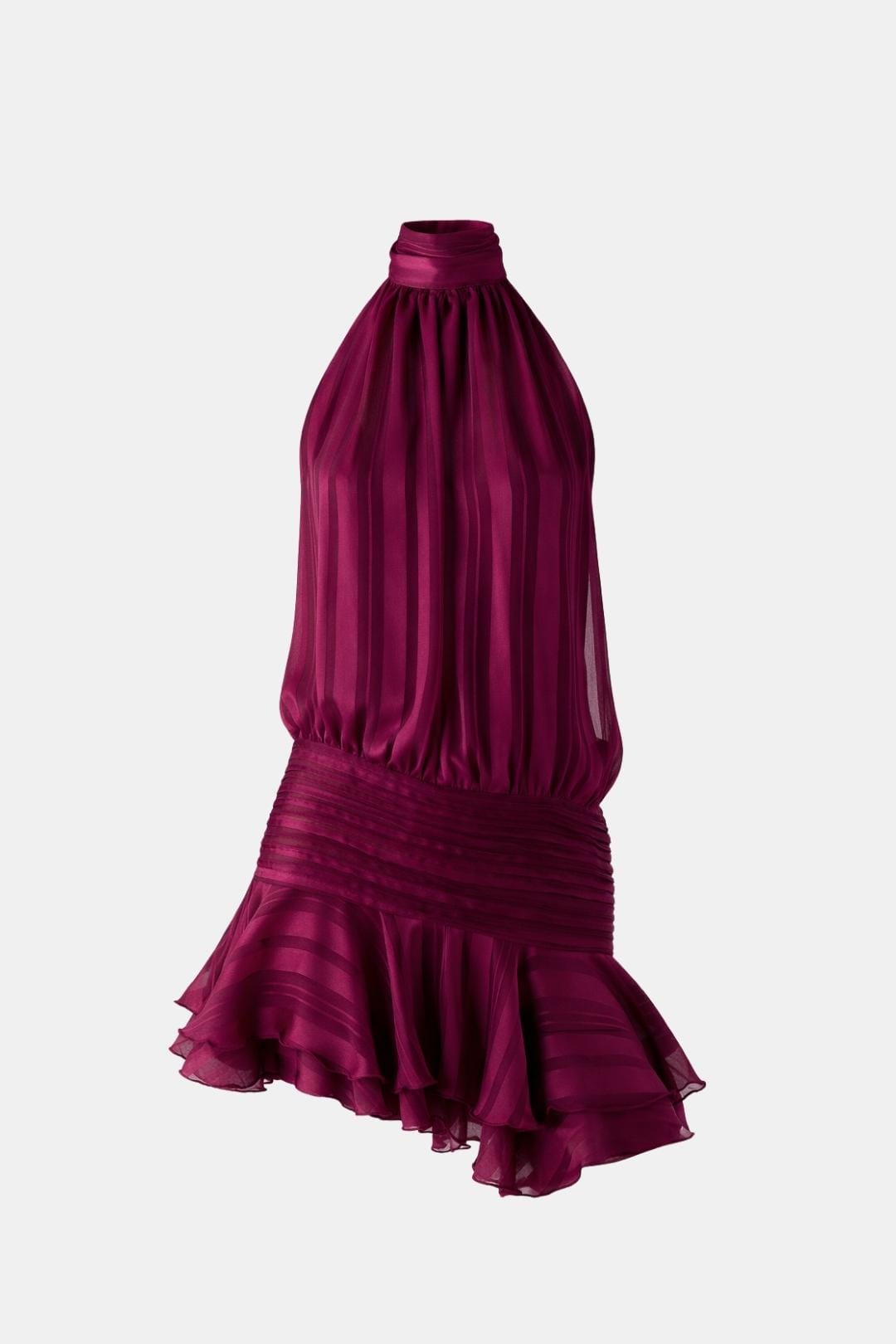 Image of Women's Halter Backless Chiffon Mini Dress