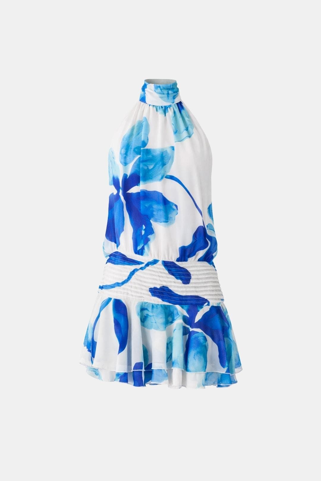 Image of Women's Halter Backless Chiffon Mini Dress