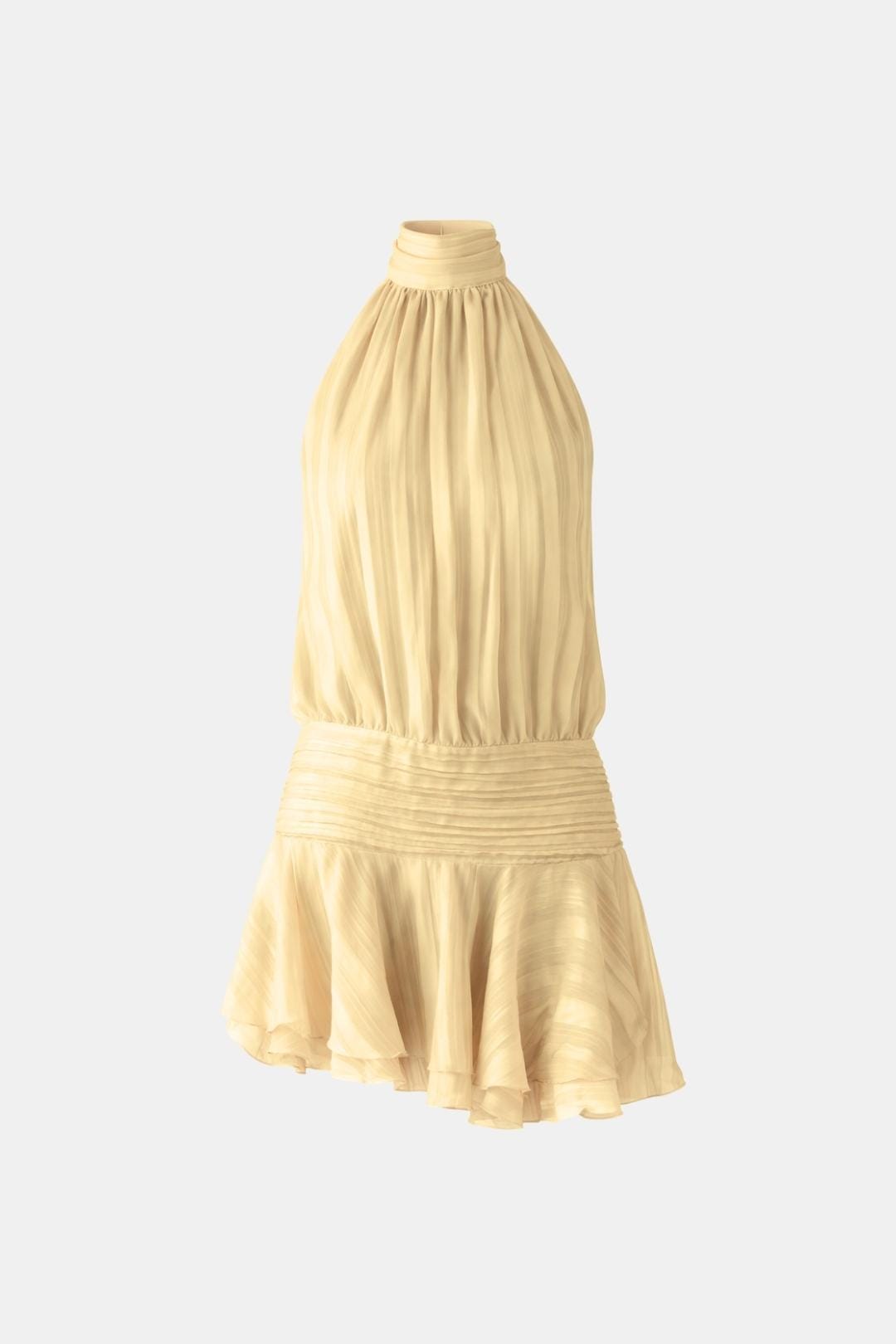 Image of Women's Halter Backless Chiffon Mini Dress