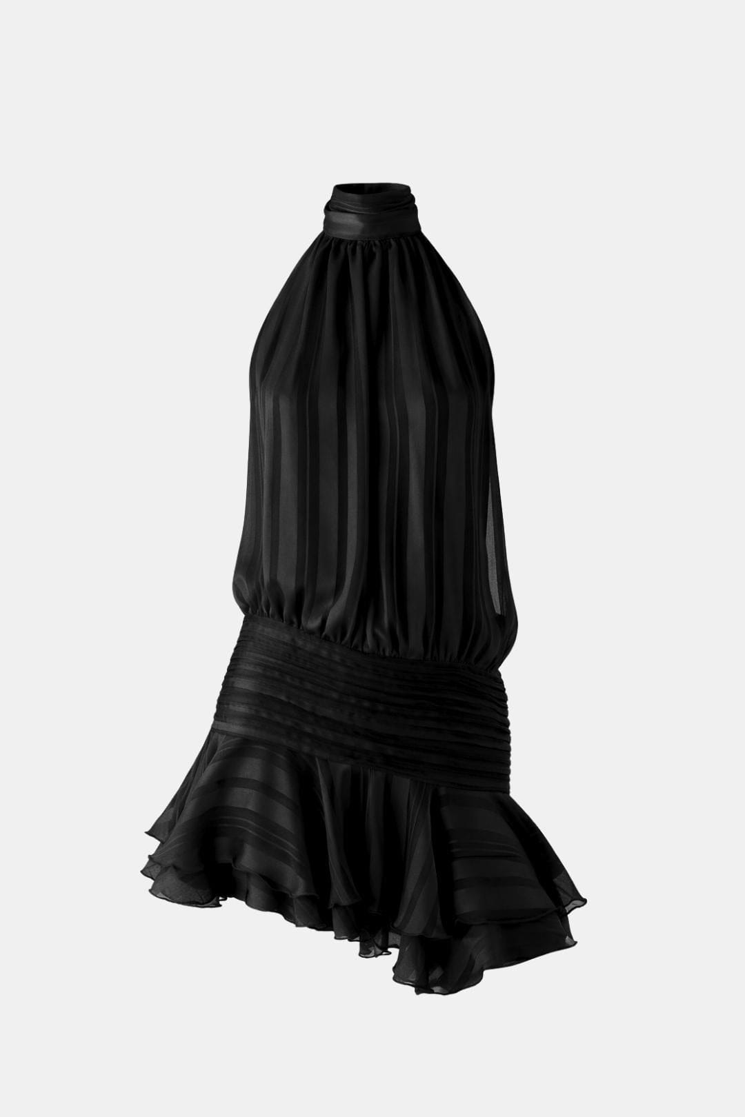 Image of Women's Halter Backless Chiffon Mini Dress