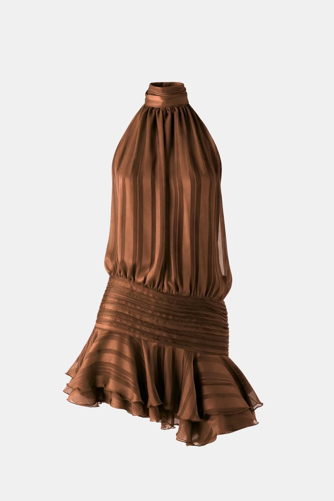 Image of Women's Halter Backless Chiffon Mini Dress