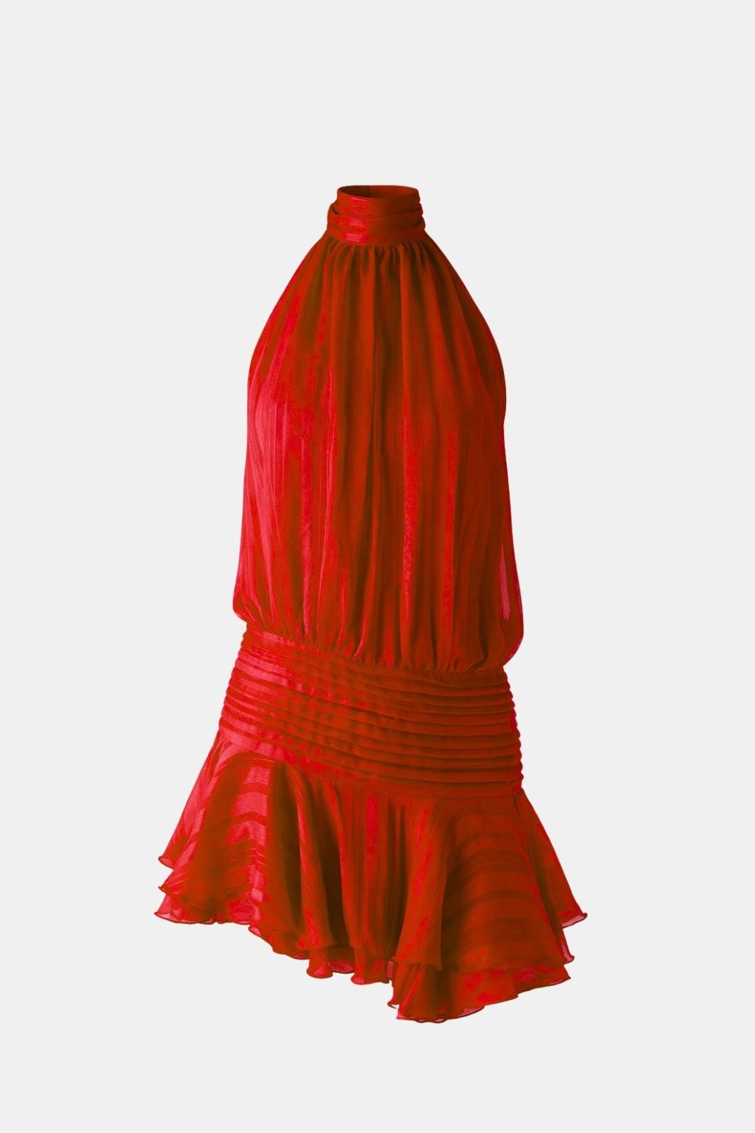 Image of Women's Halter Backless Chiffon Mini Dress