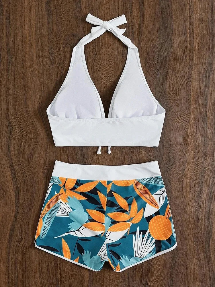 Image of Women's Halter Printed Swim Set