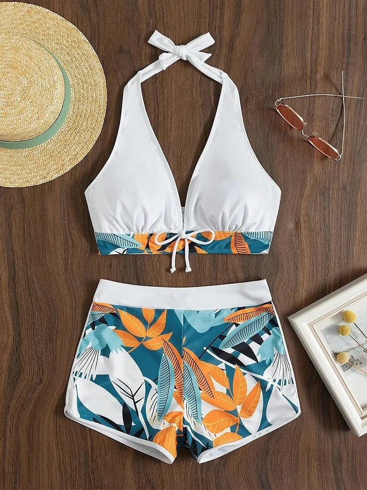 Image of Women's Halter Printed Swim Set