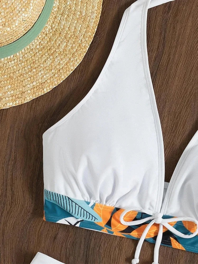 Image of Women's Halter Printed Swim Set