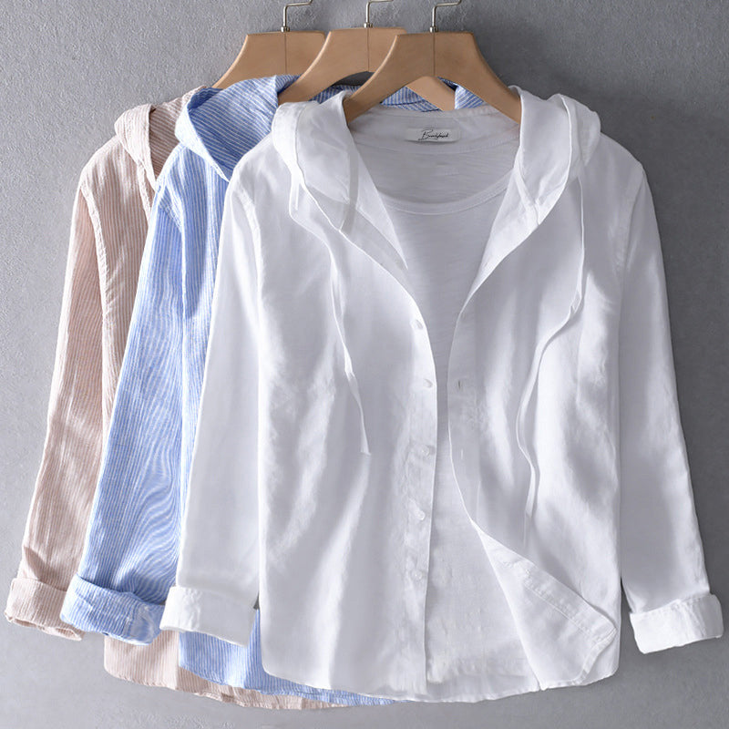 Image of Women's Hooded Button-Down Blouse