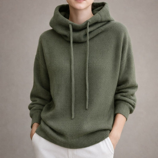 Image of Women's Hooded Cowl Neck Sweater