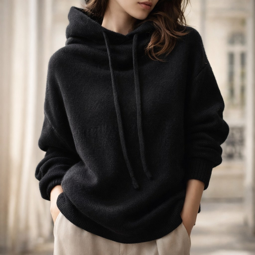 Image of Women's Hooded Cowl Neck Sweater