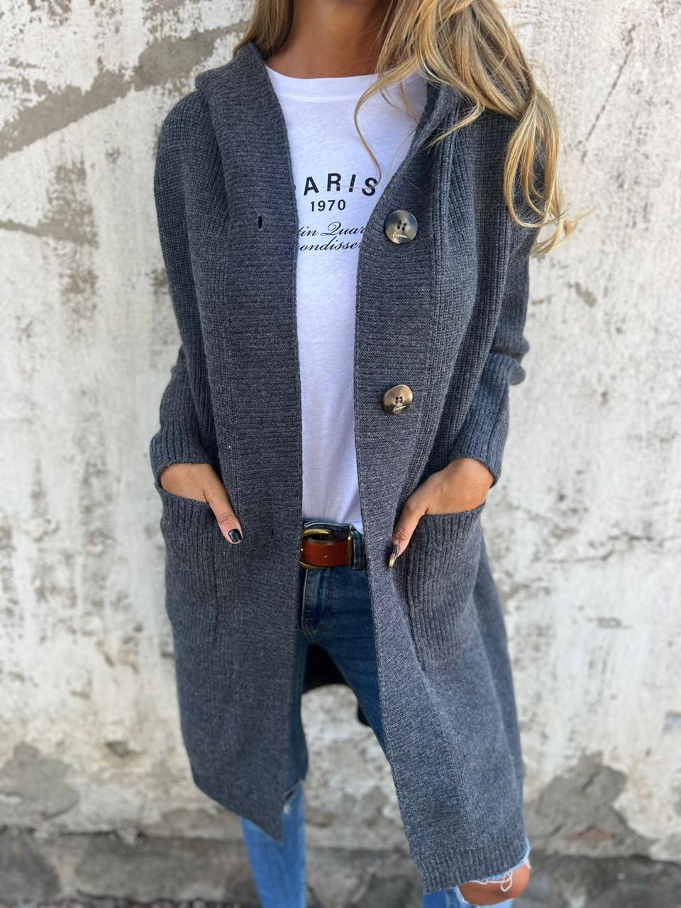 Image of Women's Hooded Long Cardigan