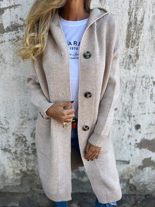 Image of Women's Hooded Long Cardigan