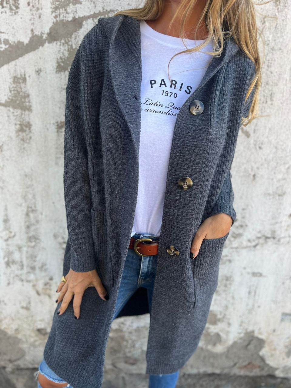 Image of Women's Hooded Long Cardigan