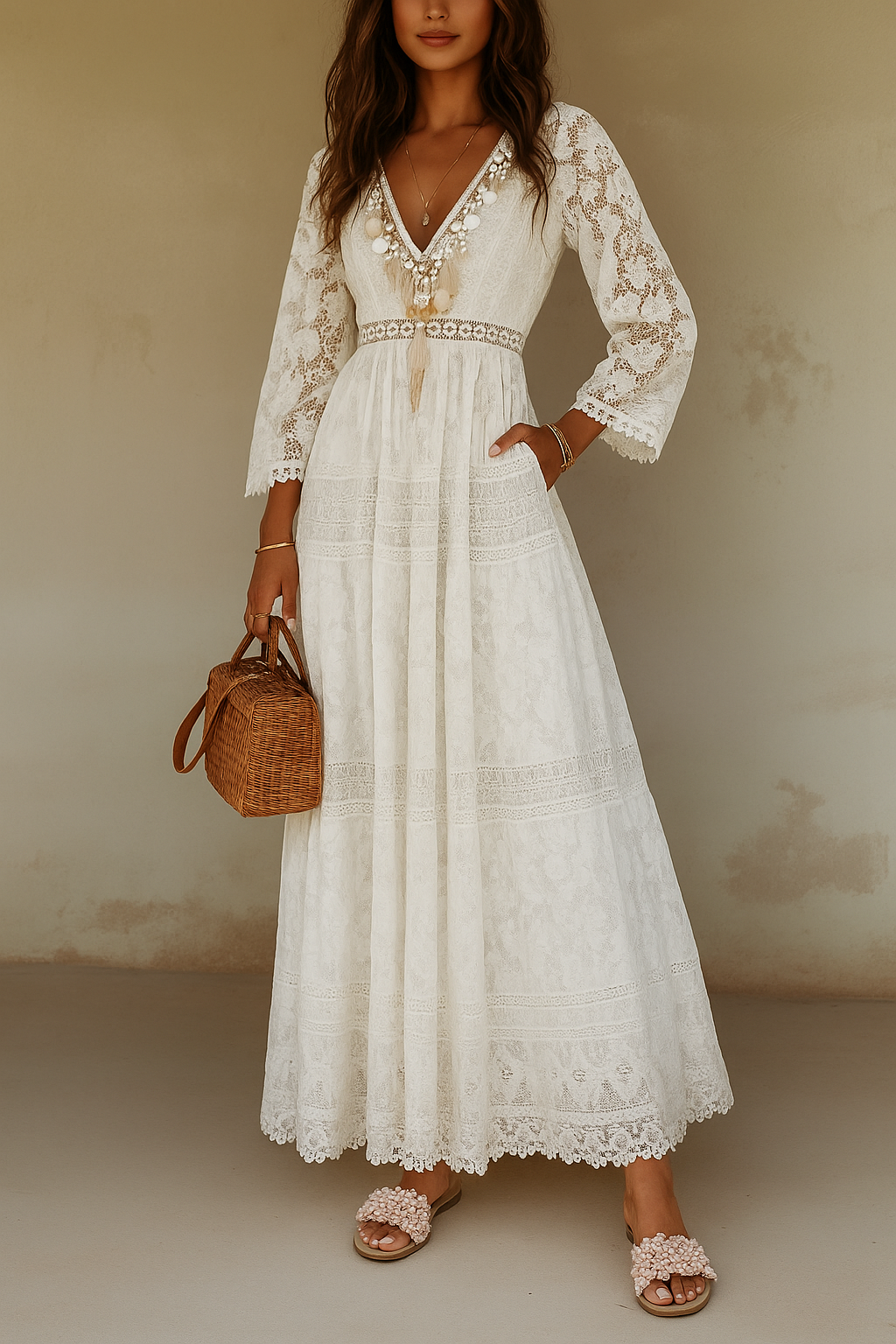Image of Women's Lace A-Line Maxi Dress