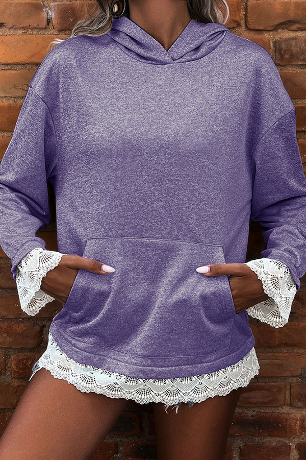Image of Women's Lace Trim Hoodie