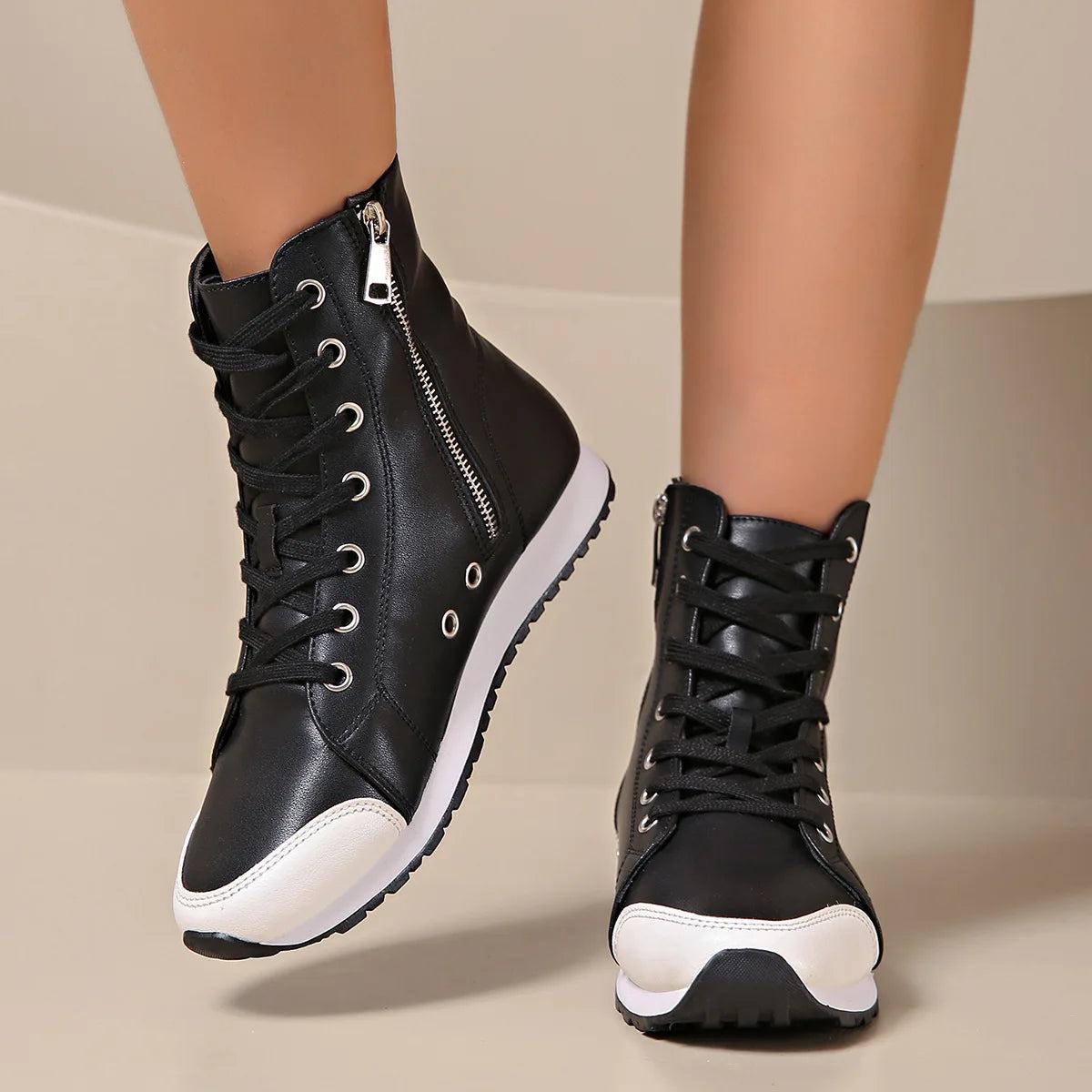 Image of Women's Lace-Up Ankle Sneakers