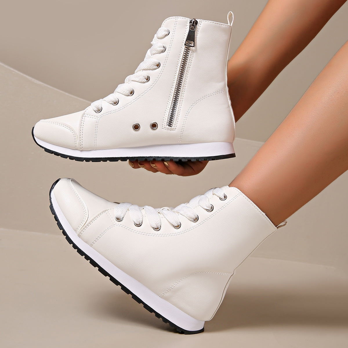 Image of Women's Lace-Up Ankle Sneakers