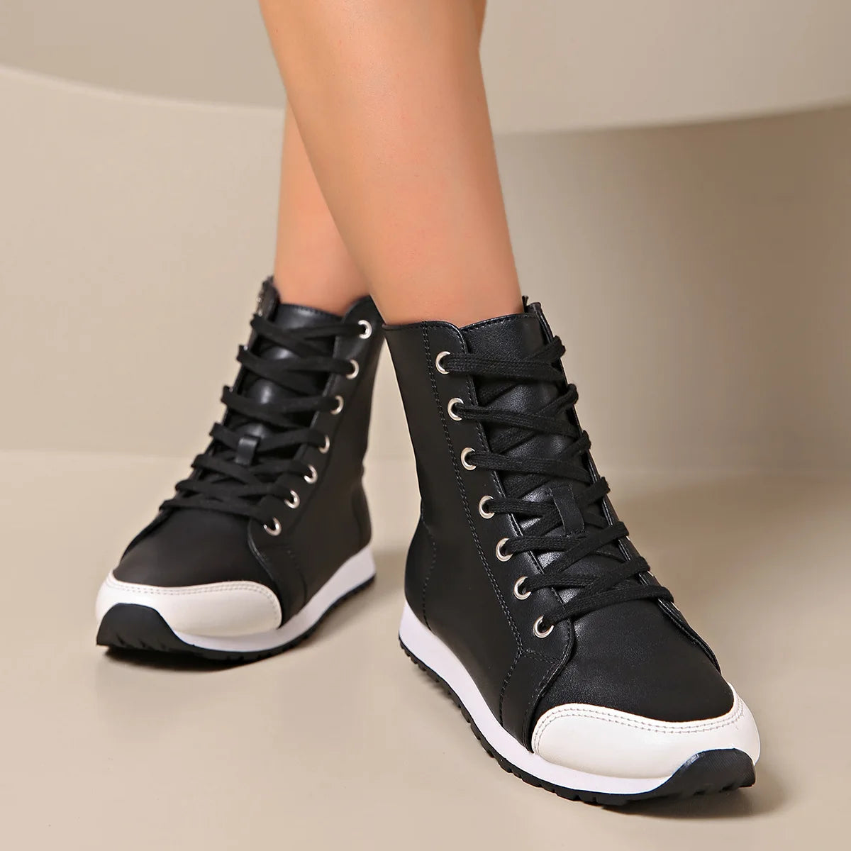 Image of Women's Lace-Up Ankle Sneakers