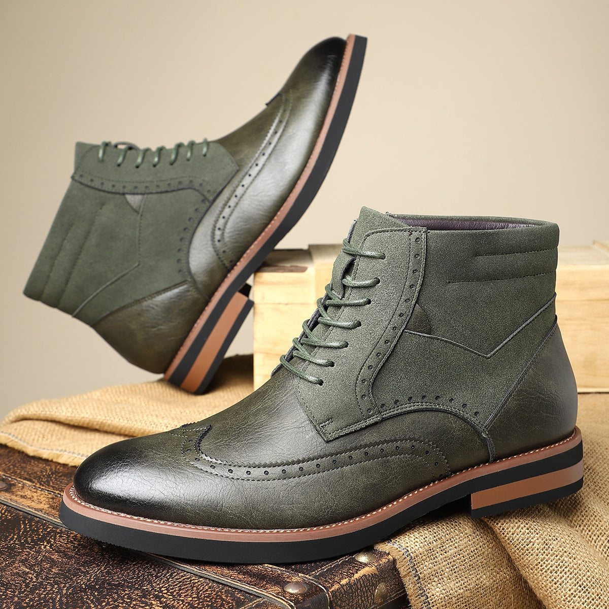 Image of Women's Lace-Up Wingtip Ankle Boots