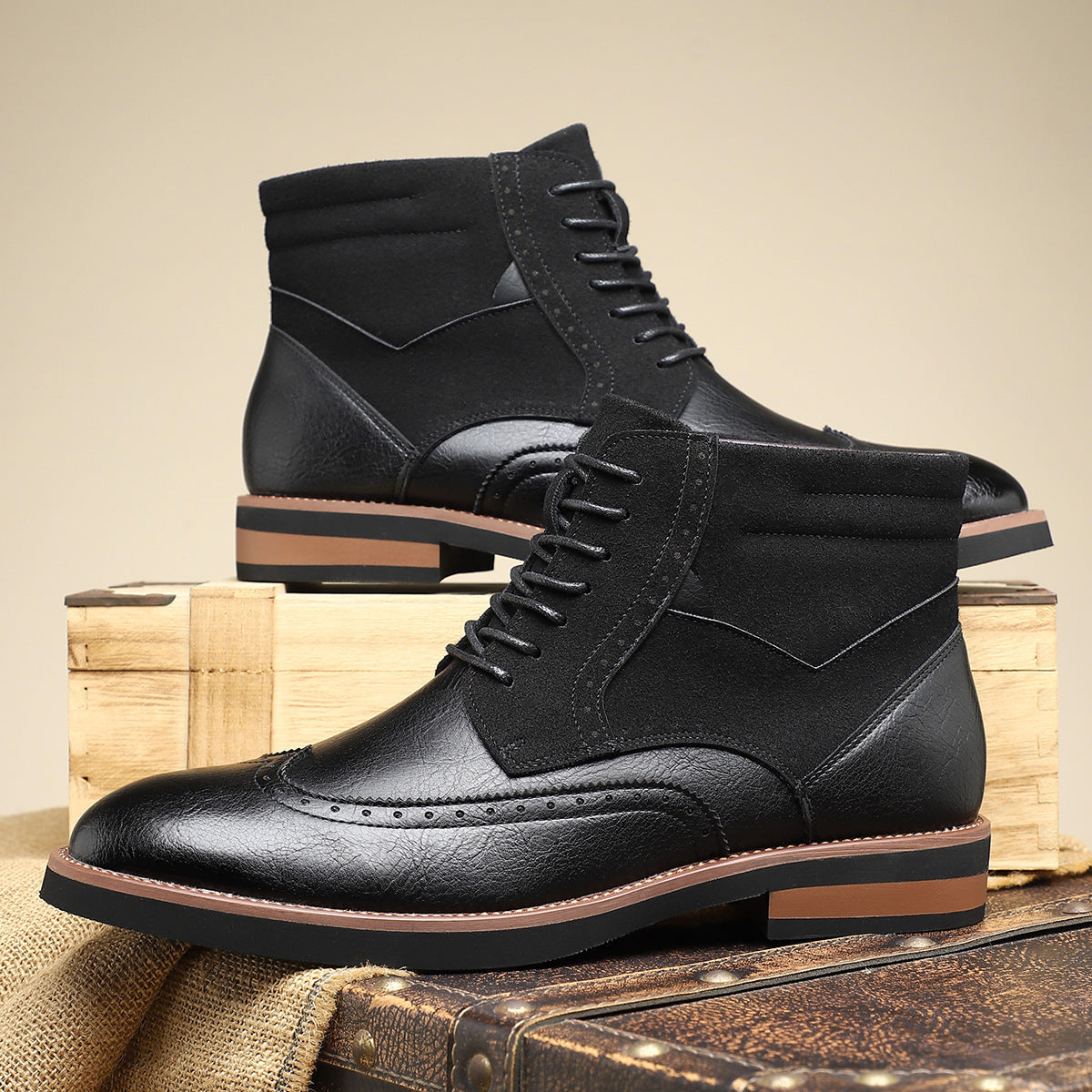 Image of Women's Lace-Up Wingtip Ankle Boots