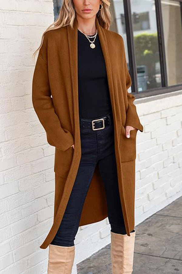 Image of Women's Long Open Front Cardigan Jacket