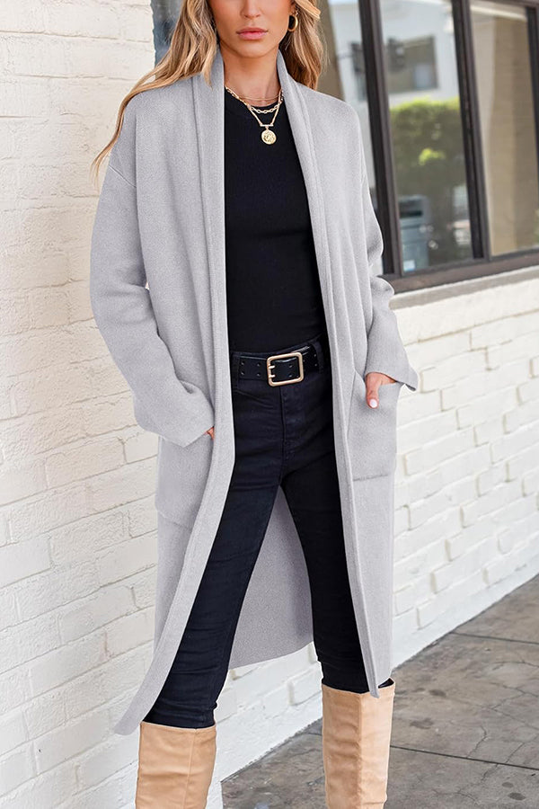 Image of Women's Long Open Front Cardigan Jacket