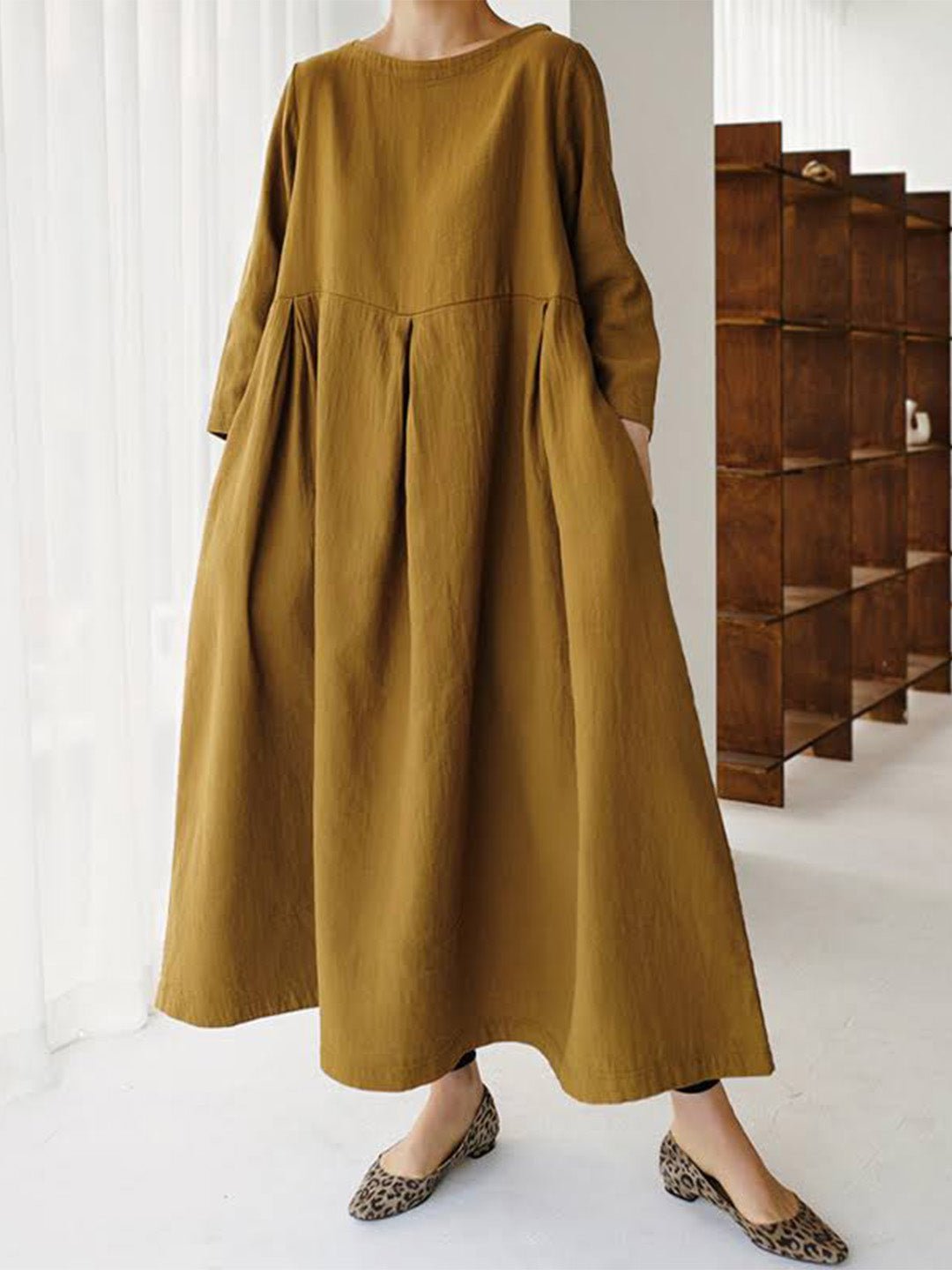 Image of Women's Long Sleeve A-Line Maxi Dress