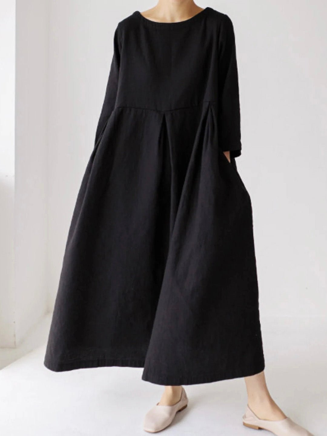 Image of Women's Long Sleeve A-Line Maxi Dress