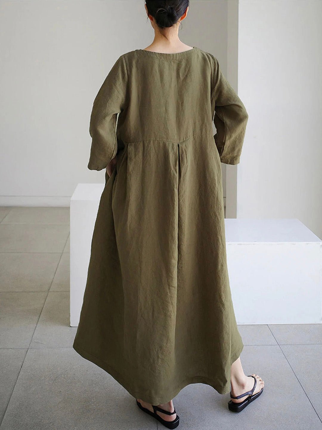 Image of Women's Long Sleeve A-Line Maxi Dress