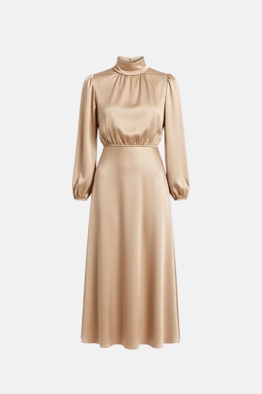 Image of Women's Long Sleeve A-Line Midi Dress