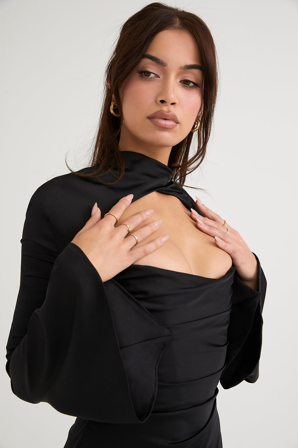 Image of Women's Long Sleeve A-Line Mini Dress