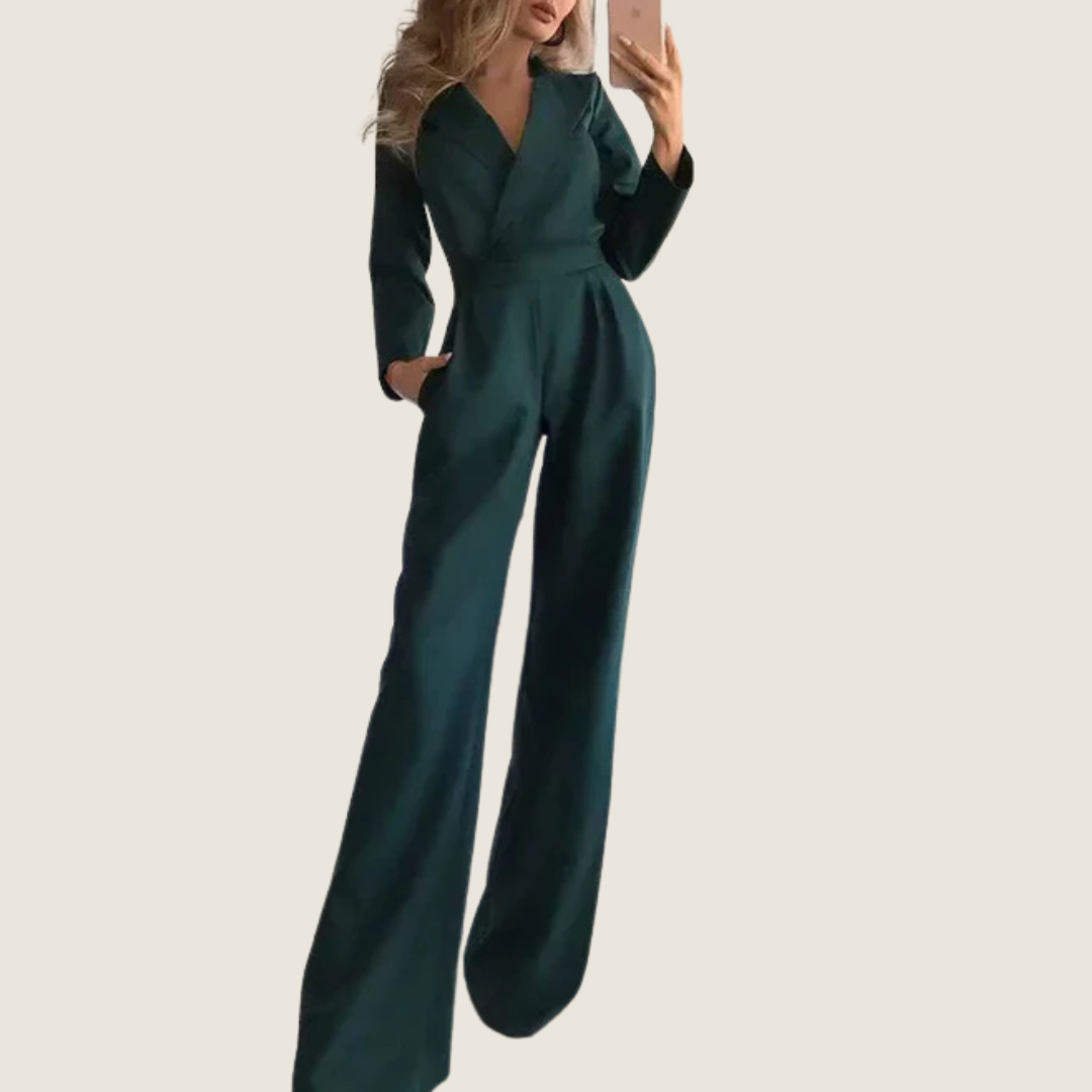Image of Women's Long-Sleeve Blazer Jumpsuit
