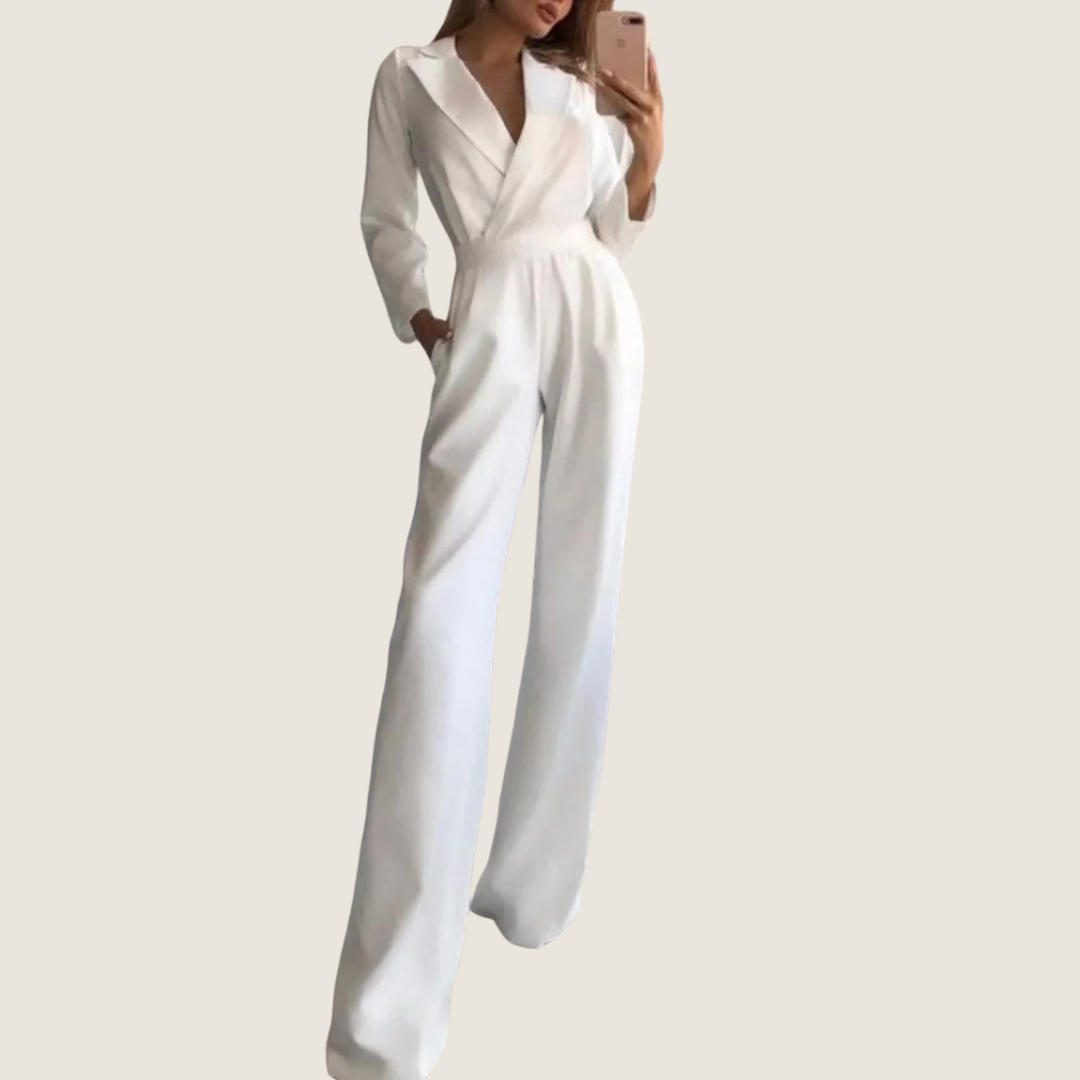 Image of Women's Long-Sleeve Blazer Jumpsuit