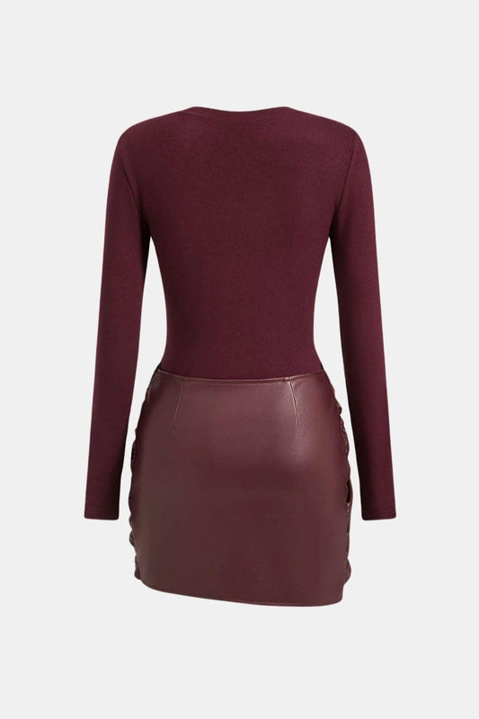 Image of Women's Long Sleeve Bodycon Mini Dress