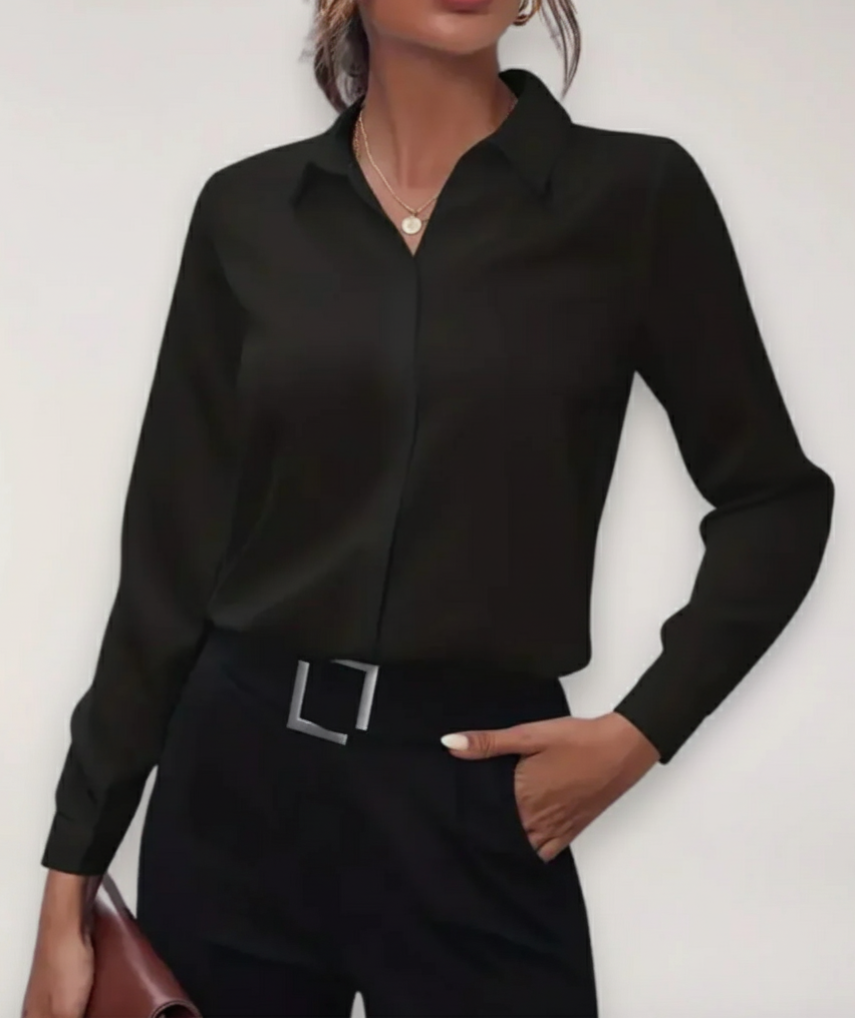 Image of Women's Long-Sleeve Button-Down Blouse