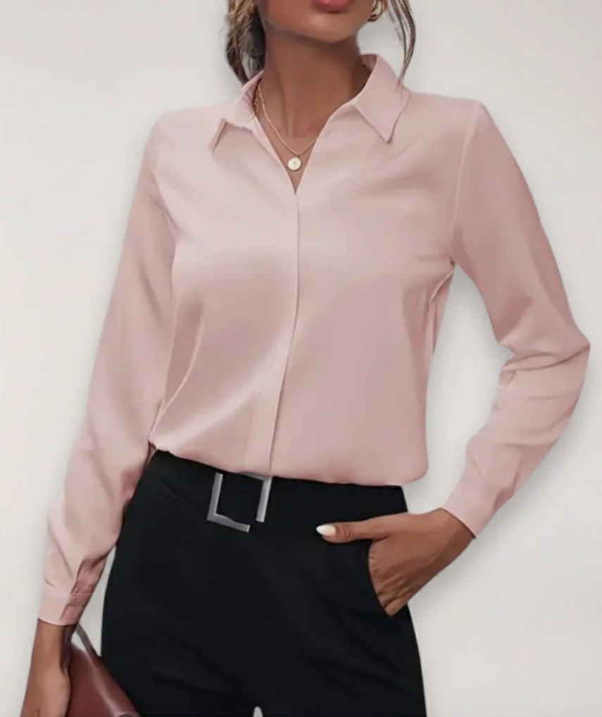 Image of Women's Long-Sleeve Button-Down Blouse
