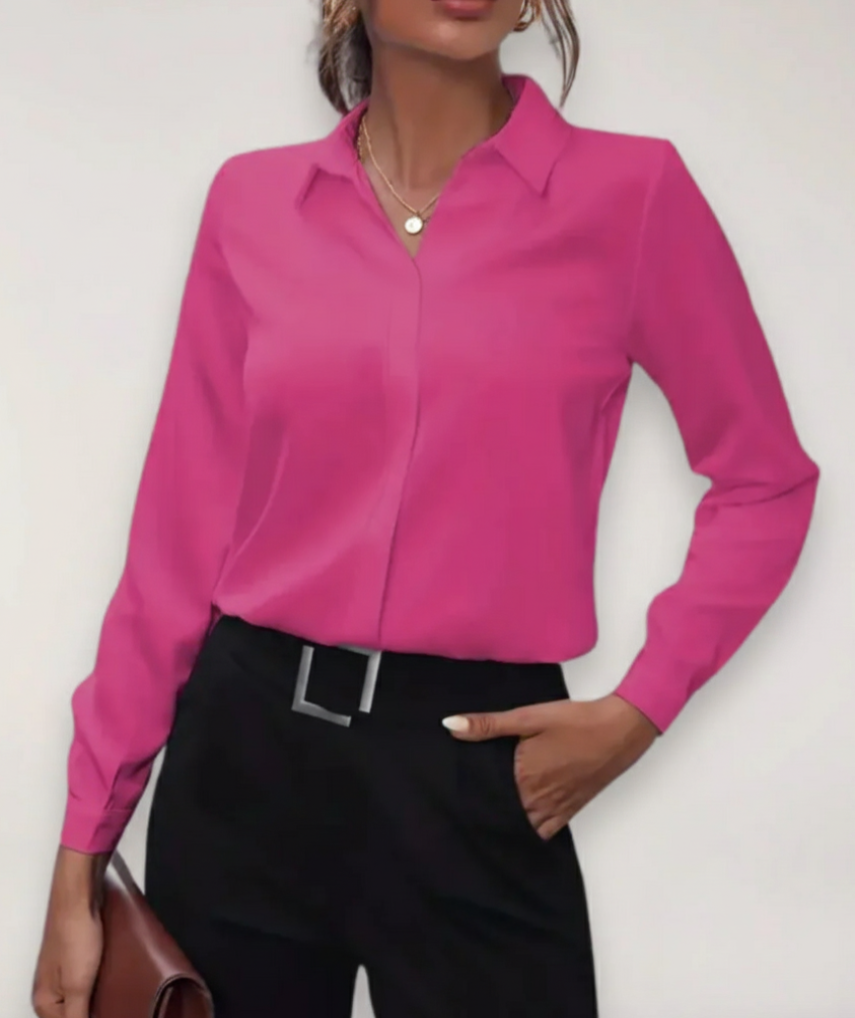 Image of Women's Long-Sleeve Button-Down Blouse