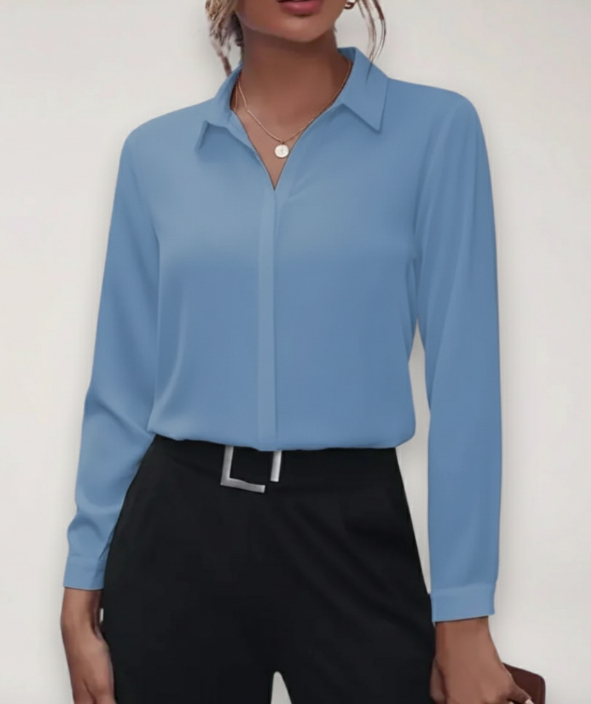 Image of Women's Long-Sleeve Button-Down Blouse