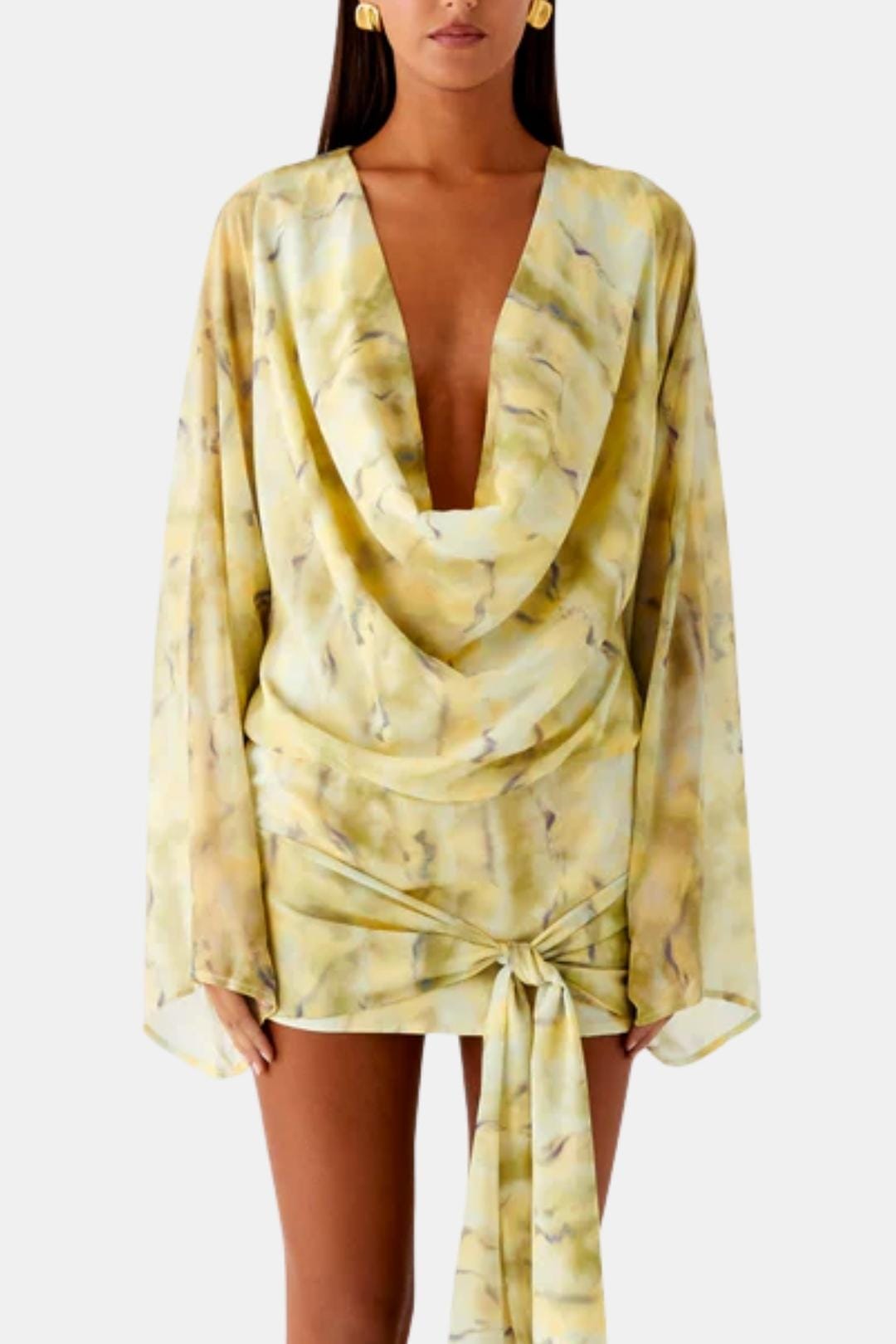 Image of Women's Long Sleeve Cocktail Mini Dress