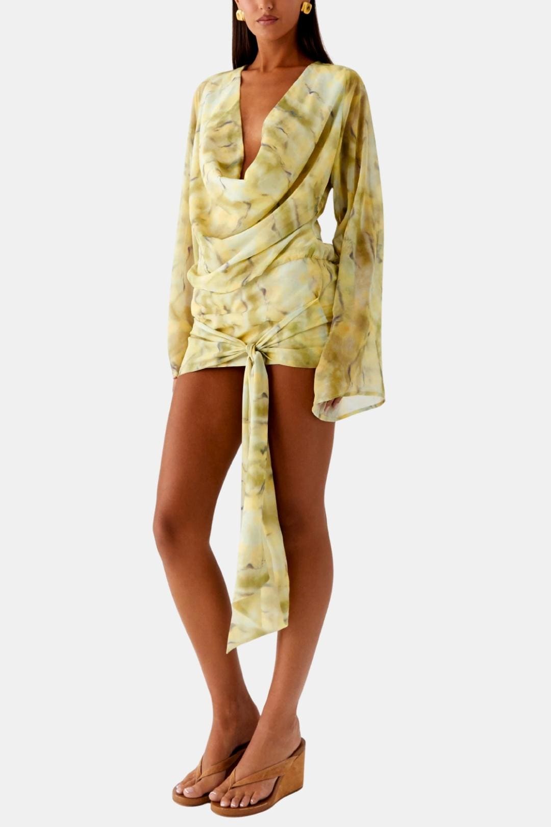 Image of Women's Long Sleeve Cocktail Mini Dress