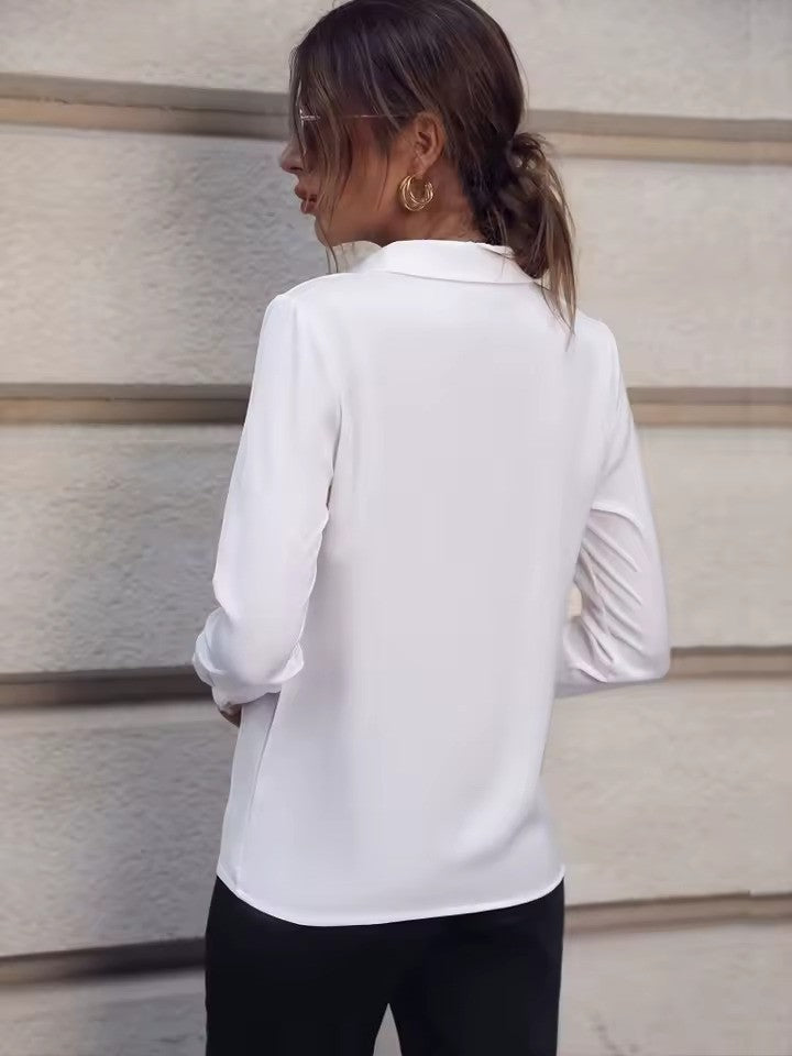 Image of Women's Long-Sleeve Collared Blouse