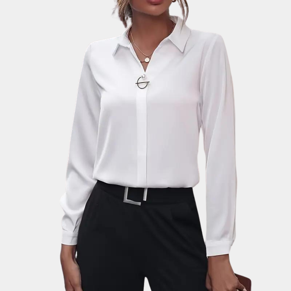 Image of Women's Long-Sleeve Collared Blouse