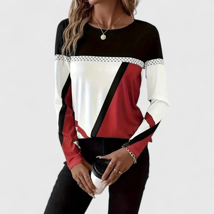 Image of Women's Long Sleeve Color Block Sweater