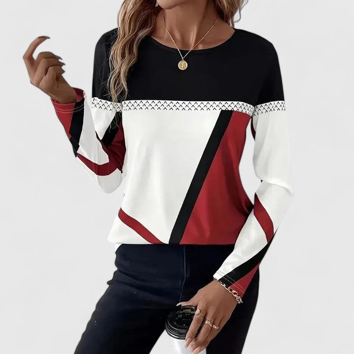Image of Women's Long Sleeve Color Block Sweater