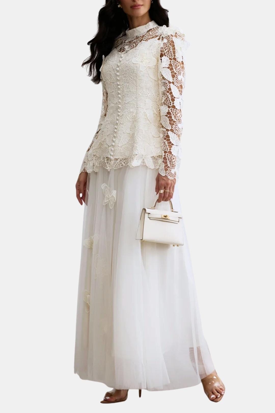 Image of Women's Long Sleeve Lace Maxi Dress
