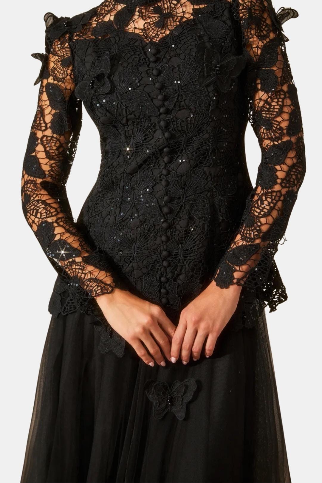 Image of Women's Long Sleeve Lace Maxi Dress