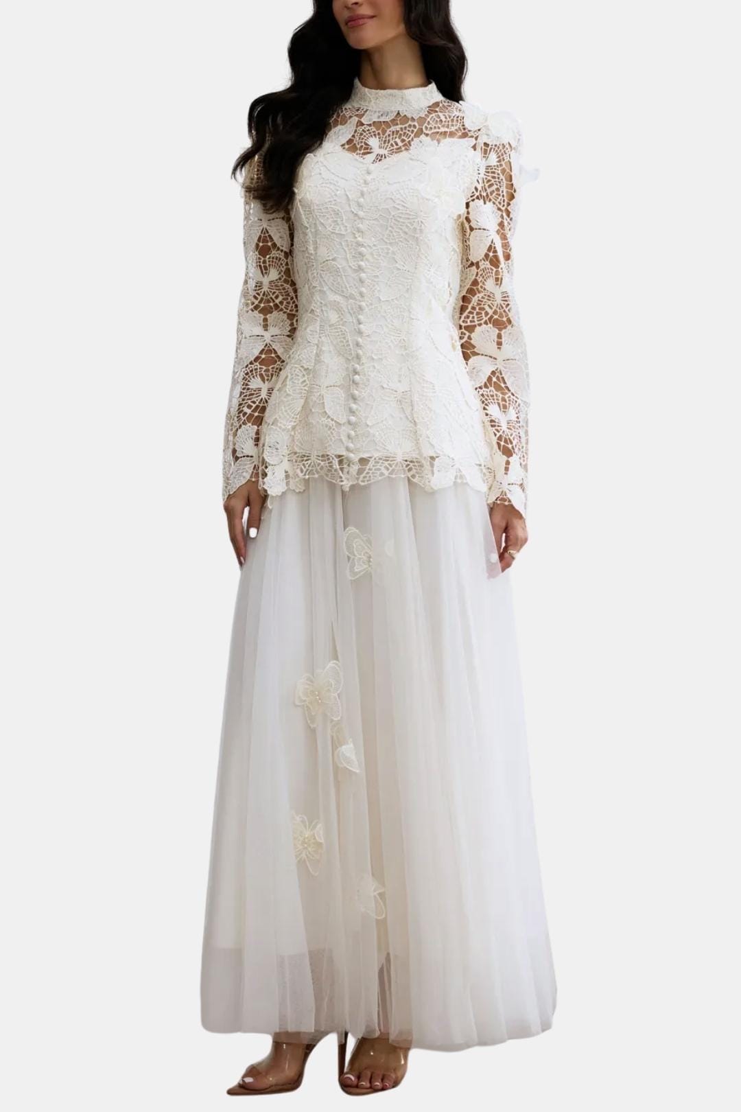 Image of Women's Long Sleeve Lace Maxi Dress